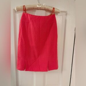 Escada Vibrant Pink Pencil Skirt with Front Slits
